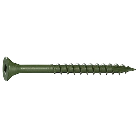 Midwest Fastener Deck Screw, #7 x 2 in, Steel, Flat Head, Square Drive, 25 PK 30663